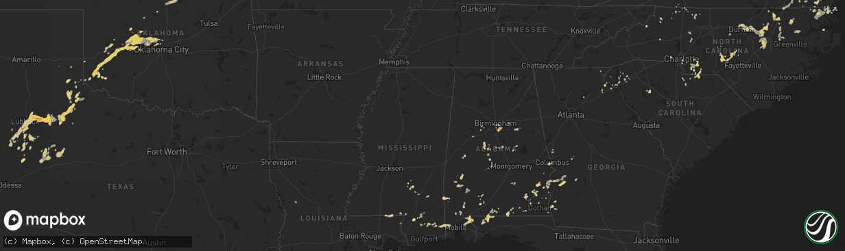 Hail map on June 10, 2011