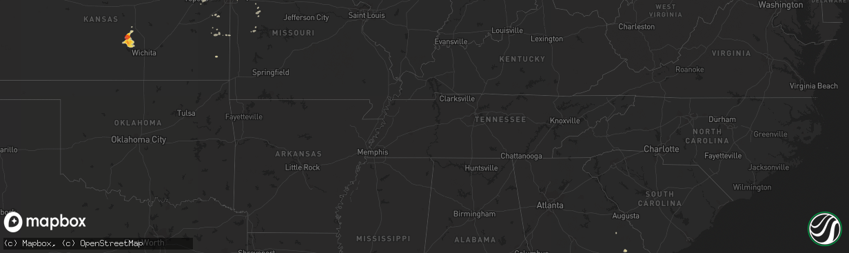 Hail map on June 10, 2012