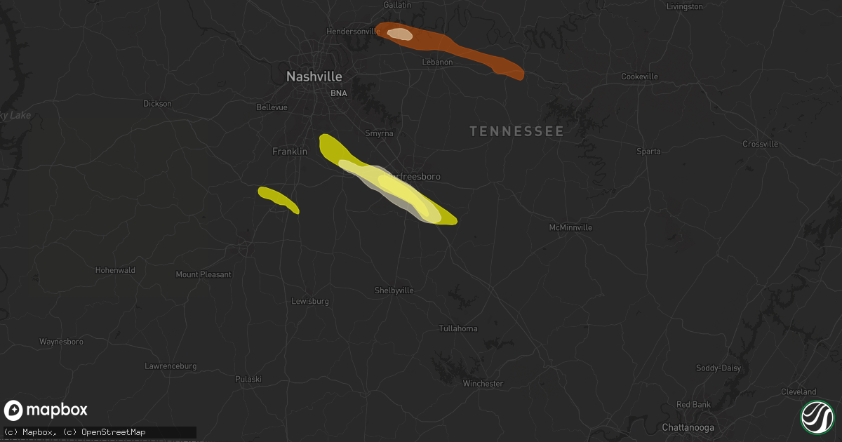 Hail map in Christiana, TN on June 10, 2013