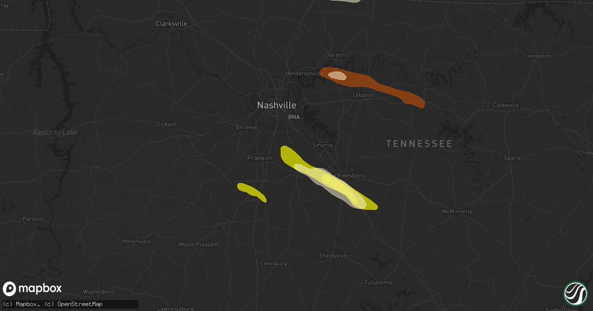 Hail map in Nolensville, TN on June 10, 2013