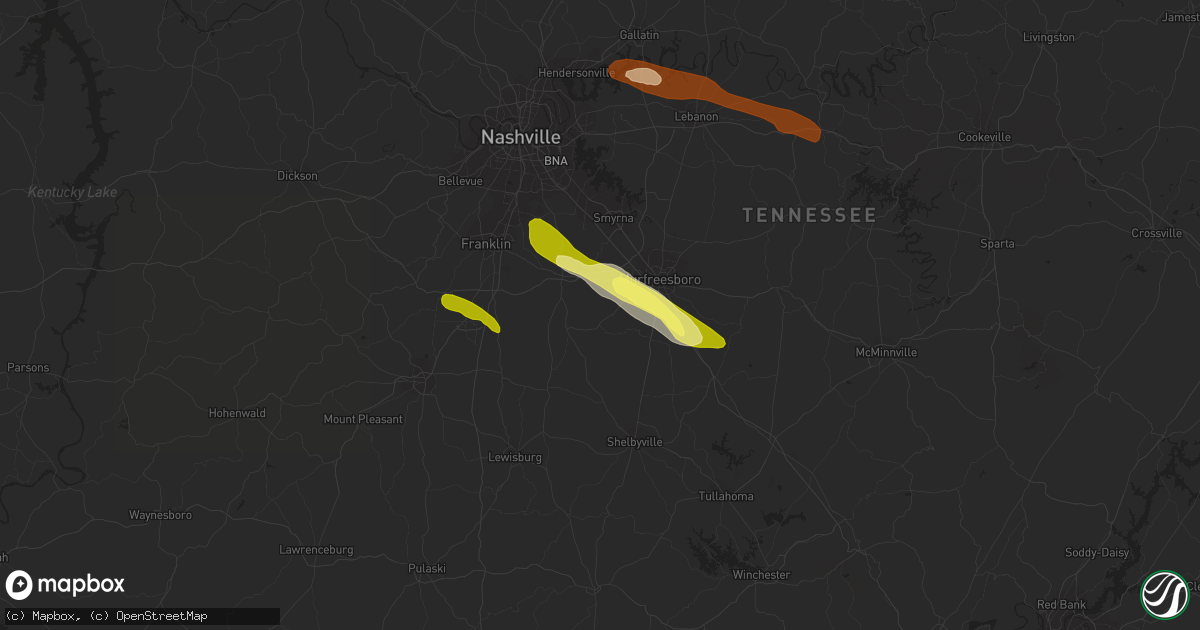 Hail map in Rockvale, TN on June 10, 2013