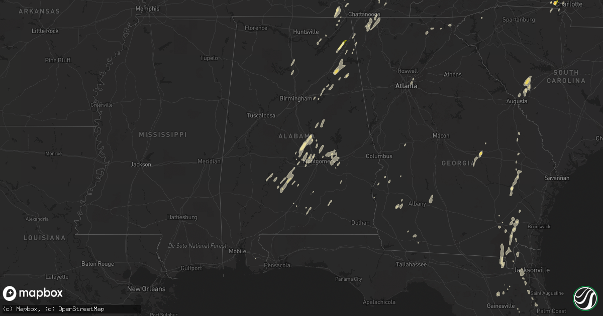 Hail map in Alabama on June 10, 2014