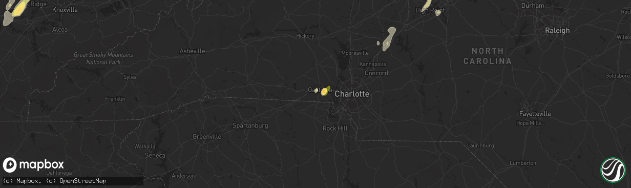 Hail map in Gastonia, NC on June 10, 2014