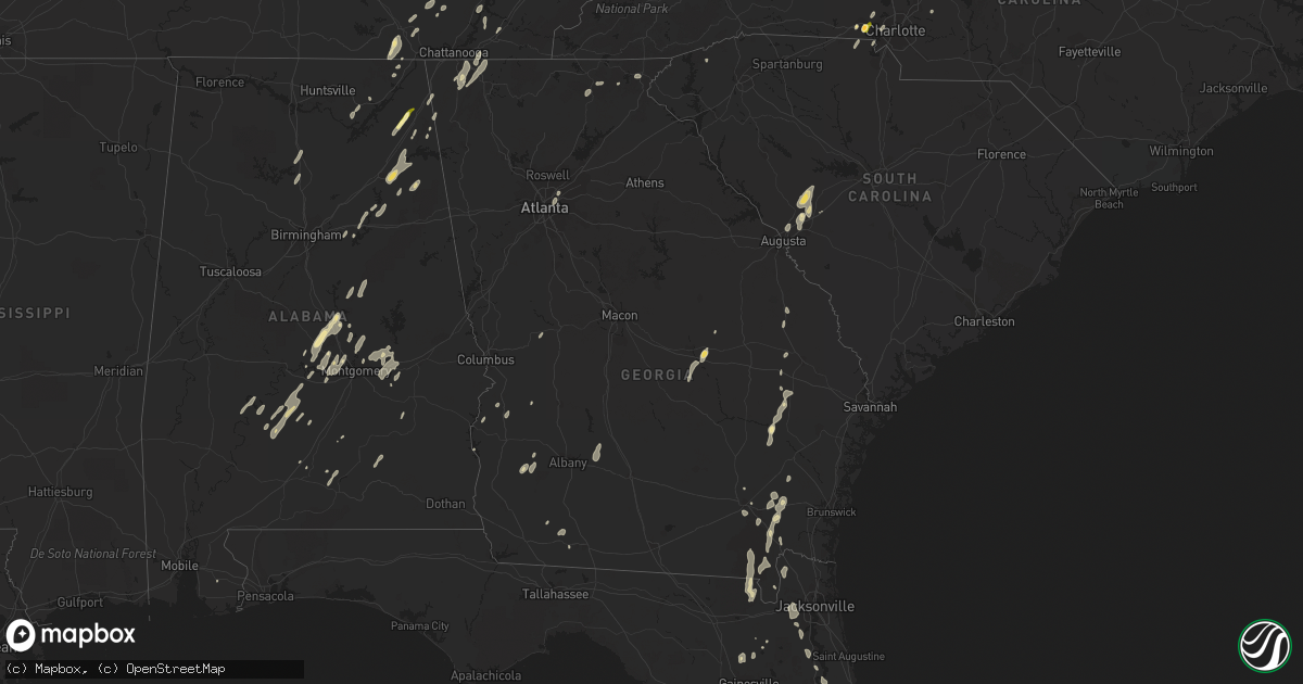 Hail map in Georgia on June 10, 2014