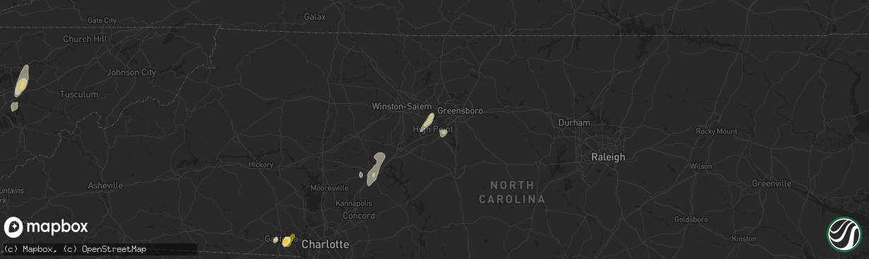 Hail map in High Point, NC on June 10, 2014