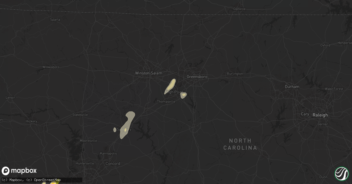 Hail map in High Point, NC on June 10, 2014