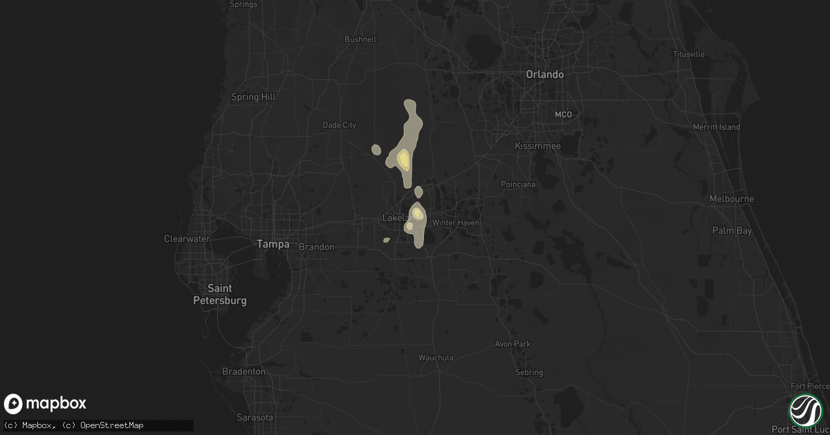 Hail map in Lakeland, FL on June 10, 2014