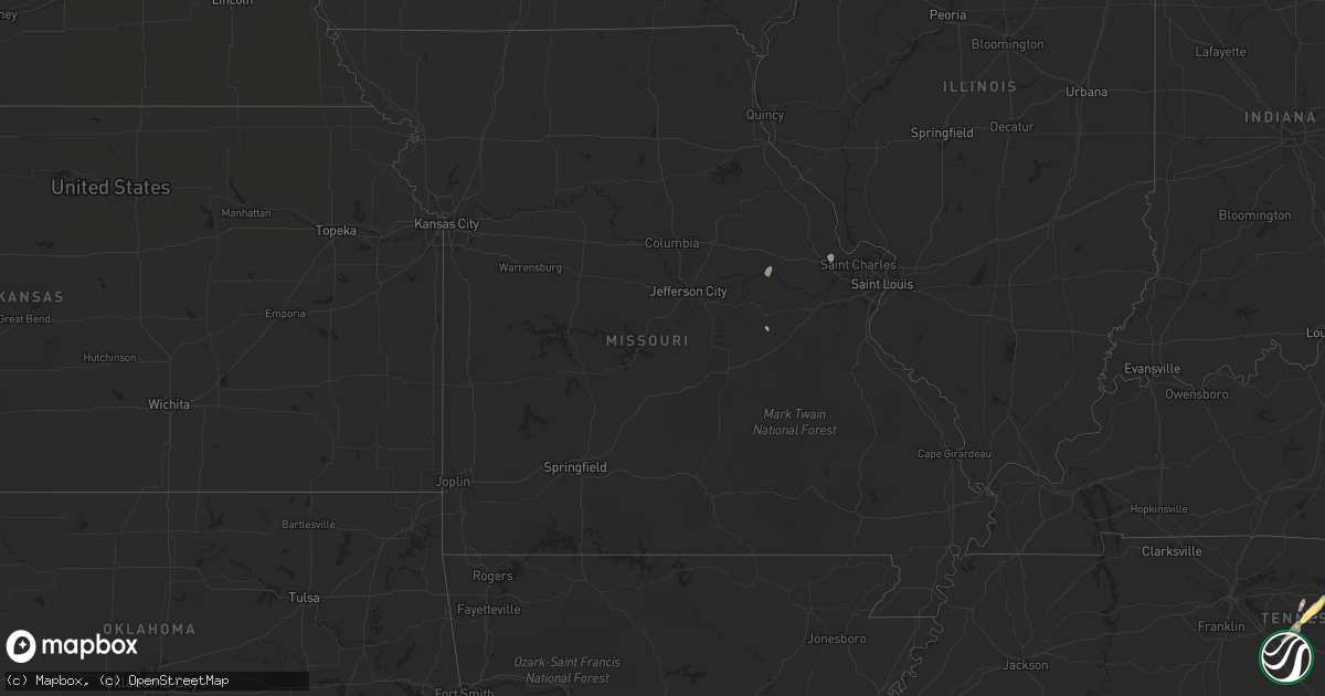 Hail map in Missouri on June 10, 2014