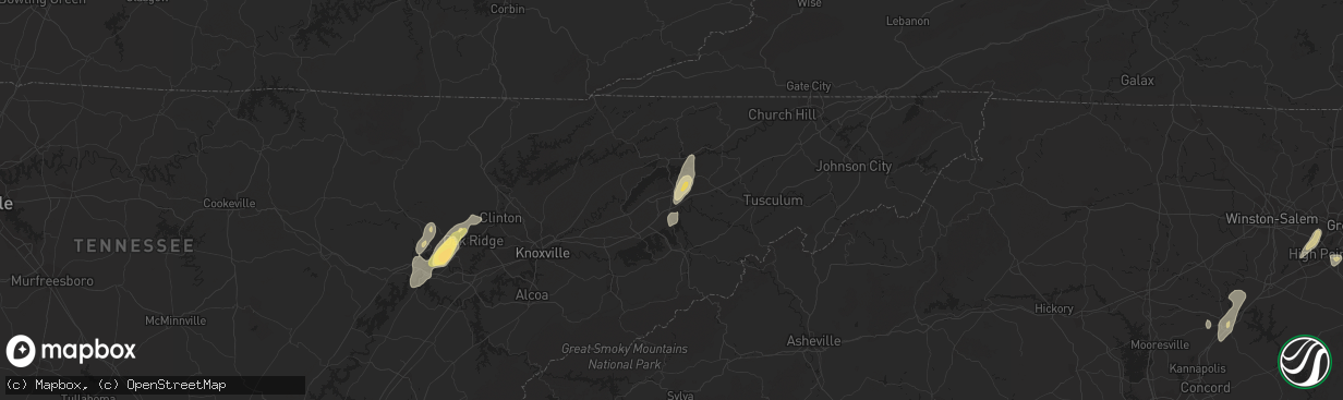 Hail map in Morristown, TN on June 10, 2014