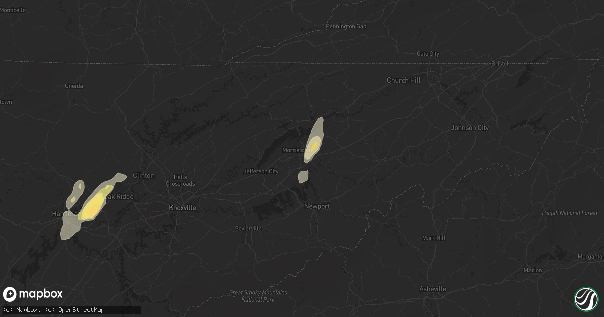 Hail map in Morristown, TN on June 10, 2014