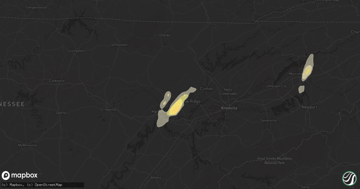 Hail map in Oliver Springs, TN on June 10, 2014