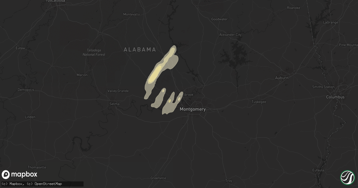 Hail map in Prattville, AL on June 10, 2014
