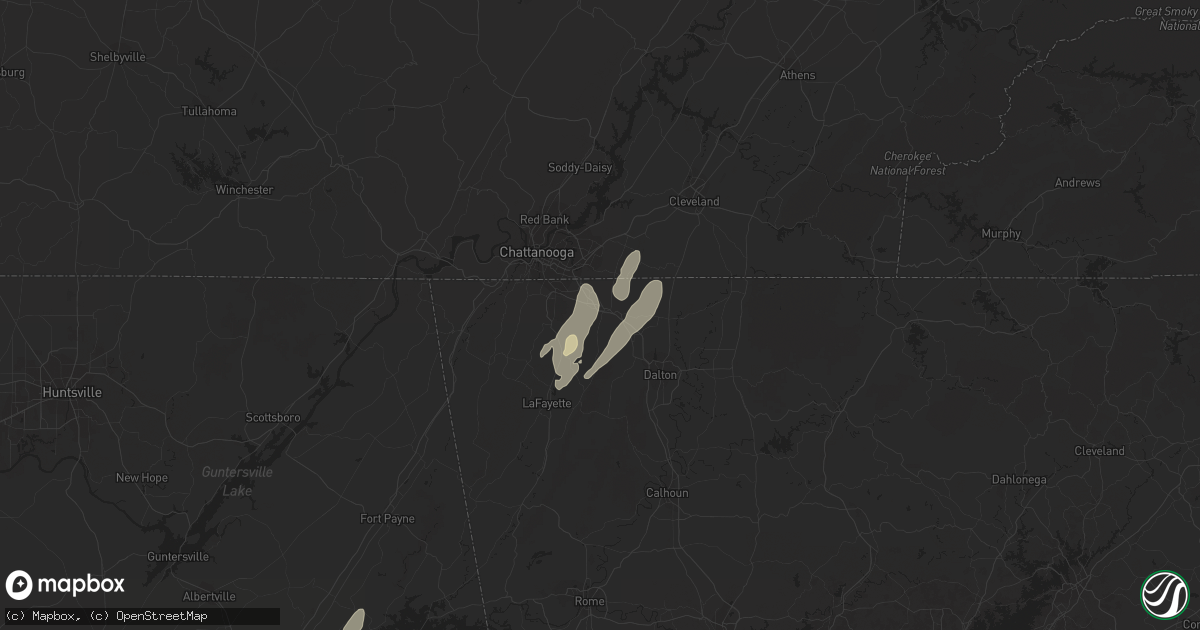 Hail map in Ringgold, GA on June 10, 2014