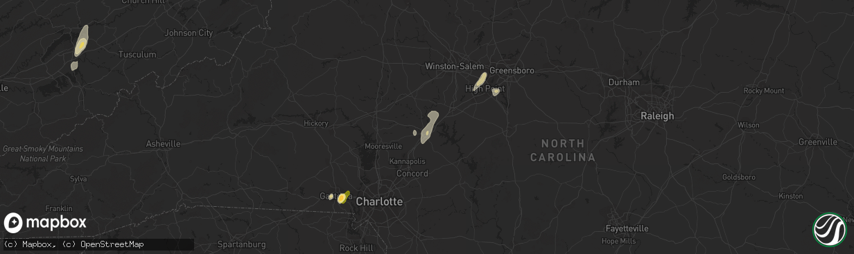 Hail map in Salisbury, NC on June 10, 2014