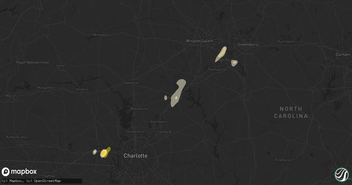 Hail map in Salisbury, NC on June 10, 2014