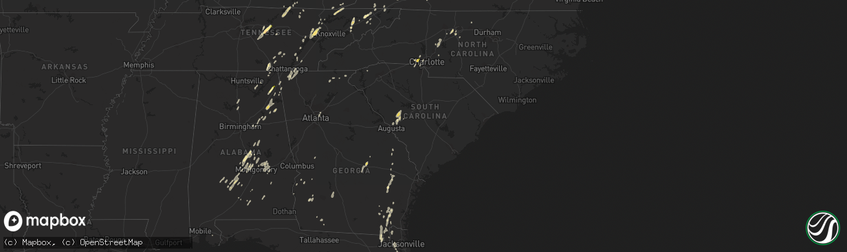 Hail map in South Carolina on June 10, 2014