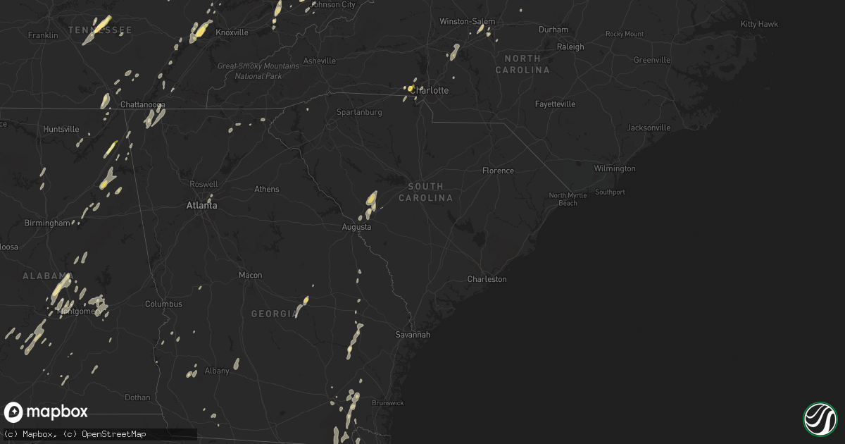 Hail map in South Carolina on June 10, 2014