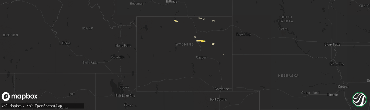 Hail map in Wyoming on June 10, 2014