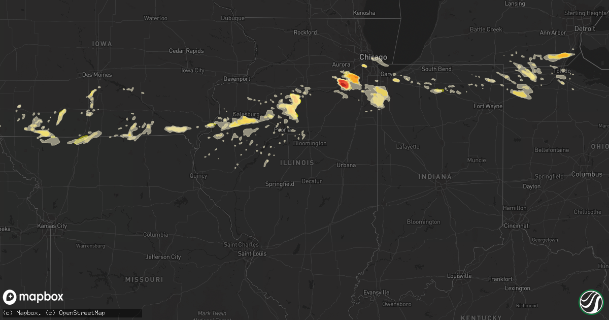 Hail map in Illinois on June 10, 2015