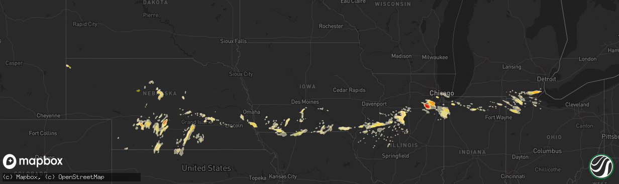 Hail map in Iowa on June 10, 2015