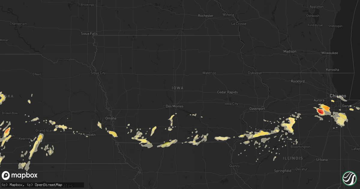 Hail map in Iowa on June 10, 2015