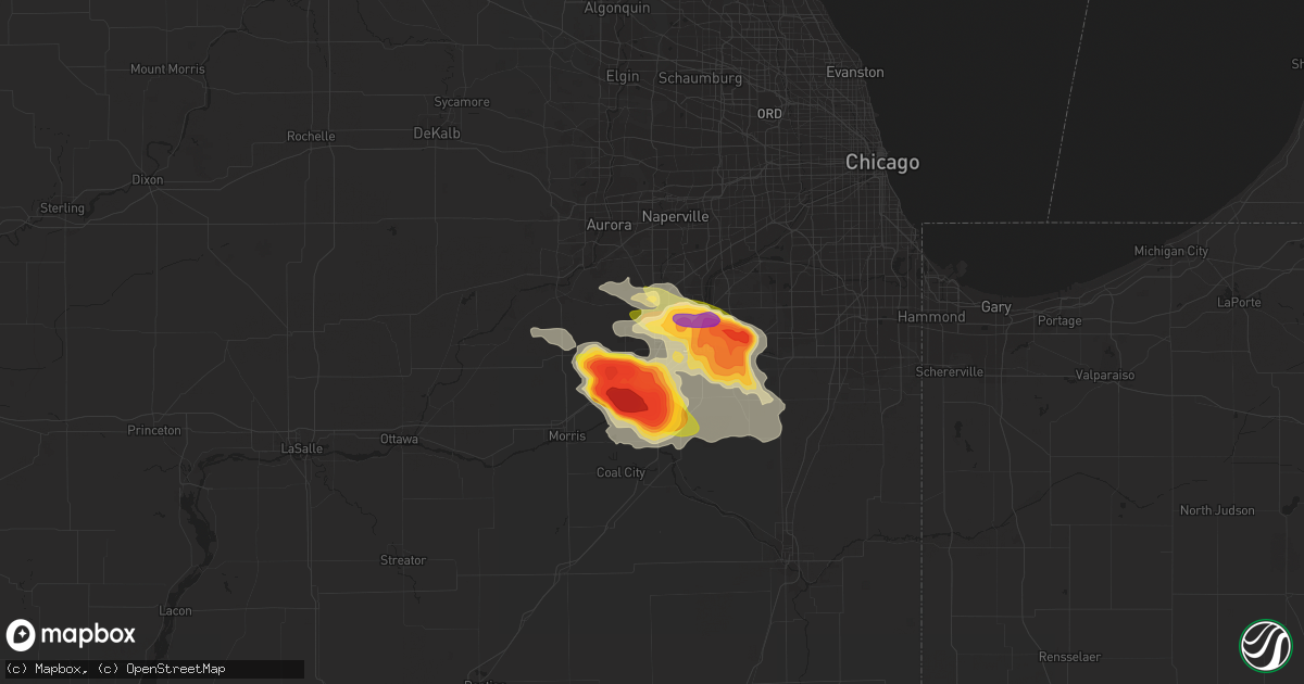 Hail map in Joliet, IL on June 10, 2015