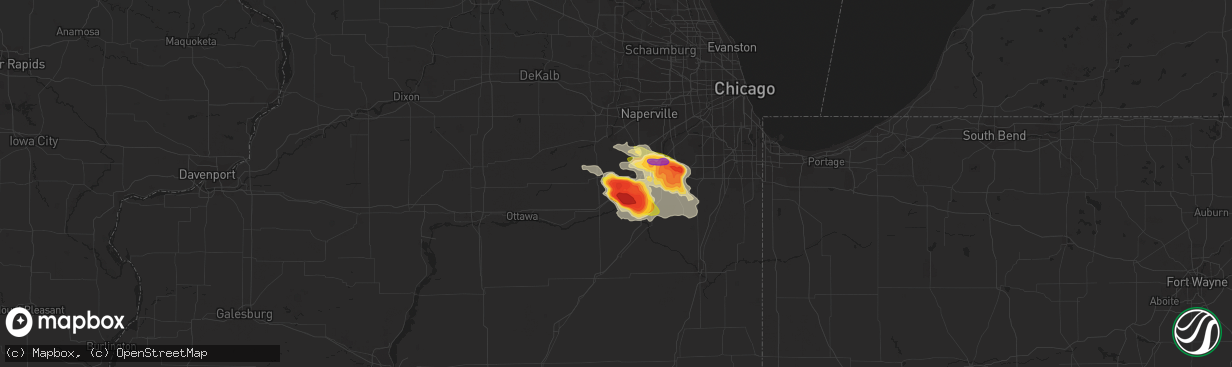 Hail map in Minooka, IL on June 10, 2015