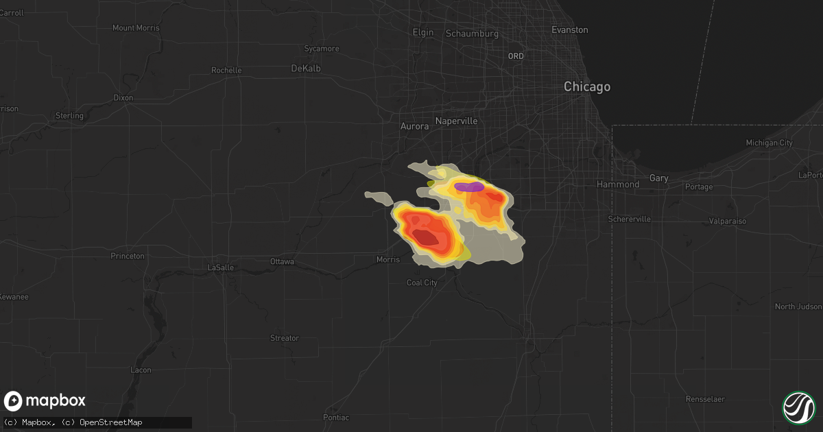 Hail map in Minooka, IL on June 10, 2015