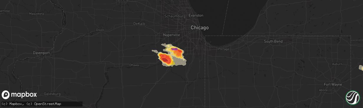 Hail map in New Lenox, IL on June 10, 2015