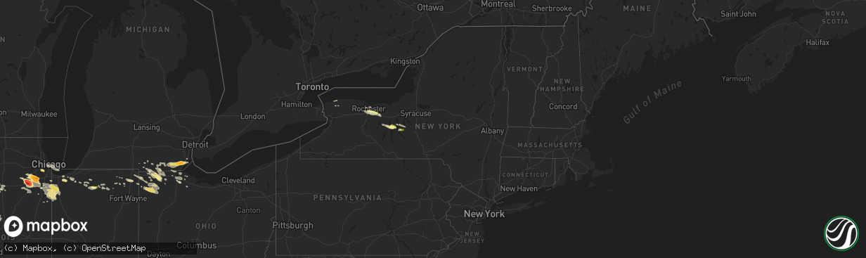 Hail map in New York on June 10, 2015