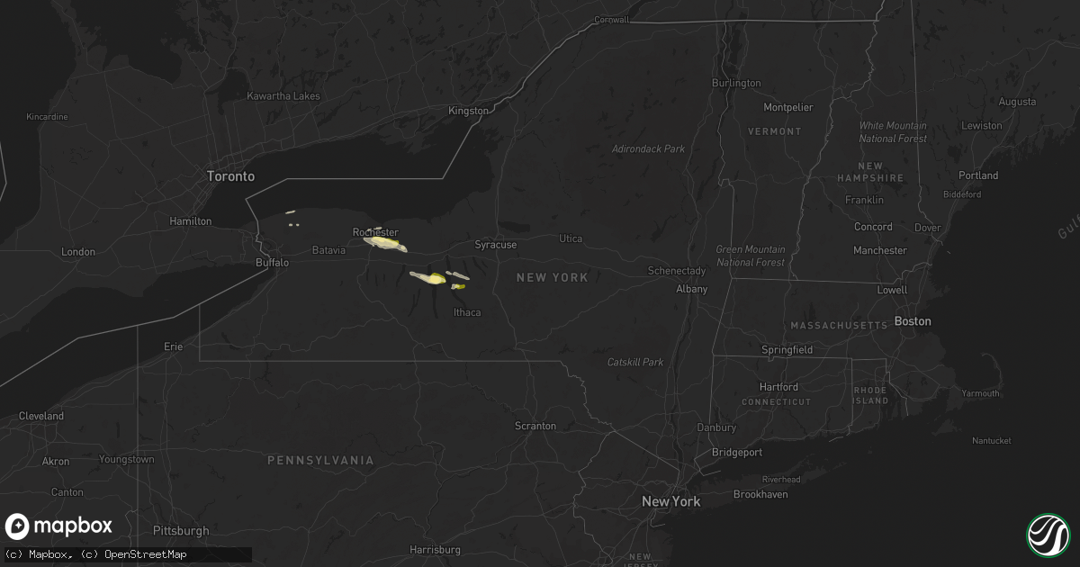 Hail map in New York on June 10, 2015