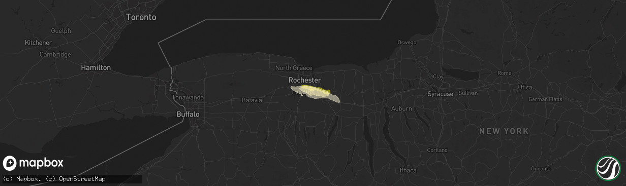 Hail map in Pittsford, NY on June 10, 2015