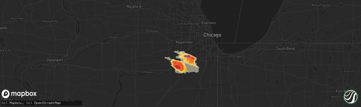 Hail map in Plainfield, IL on June 10, 2015