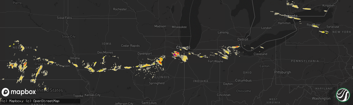 Hail map on June 10, 2015