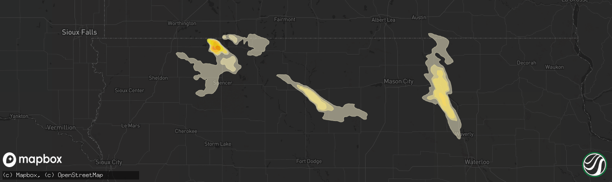 Hail map in Algona, IA on June 10, 2016