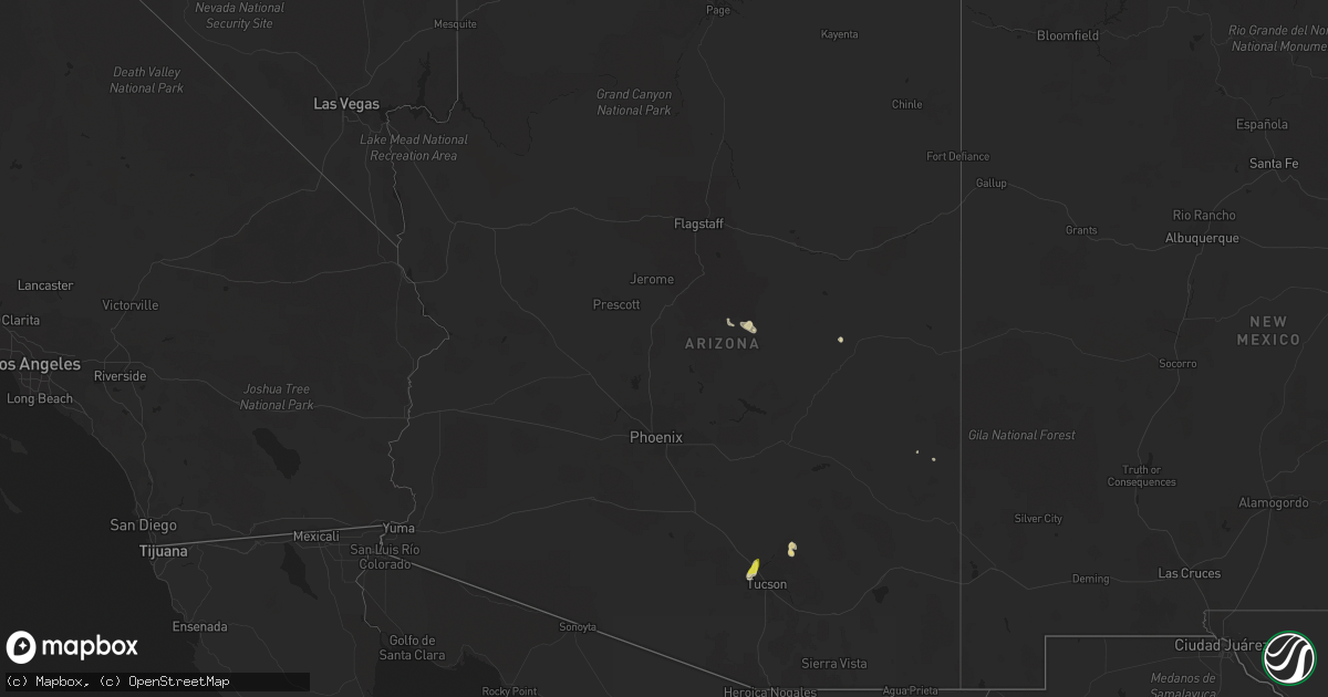 Hail map in Arizona on June 10, 2016
