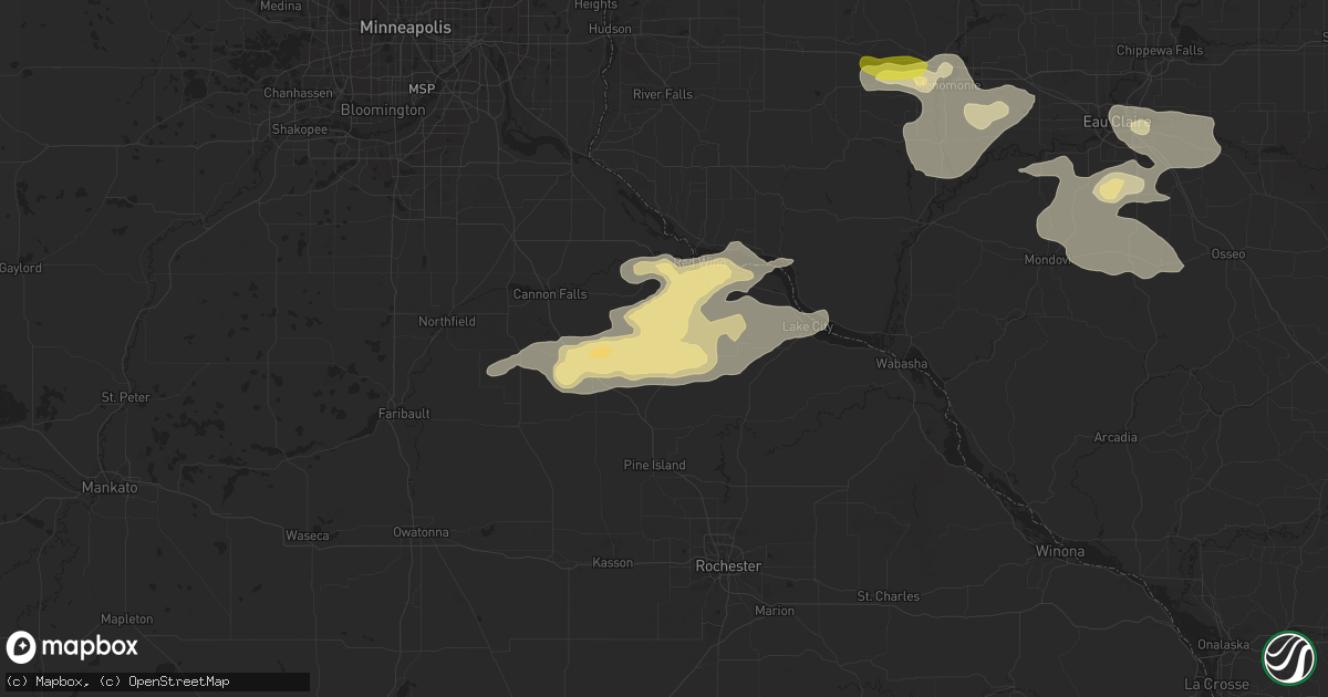 Hail map in Goodhue, MN on June 10, 2016