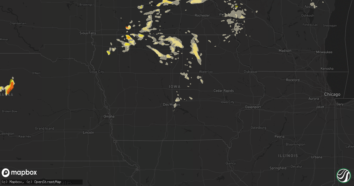 Hail map in Iowa on June 10, 2016