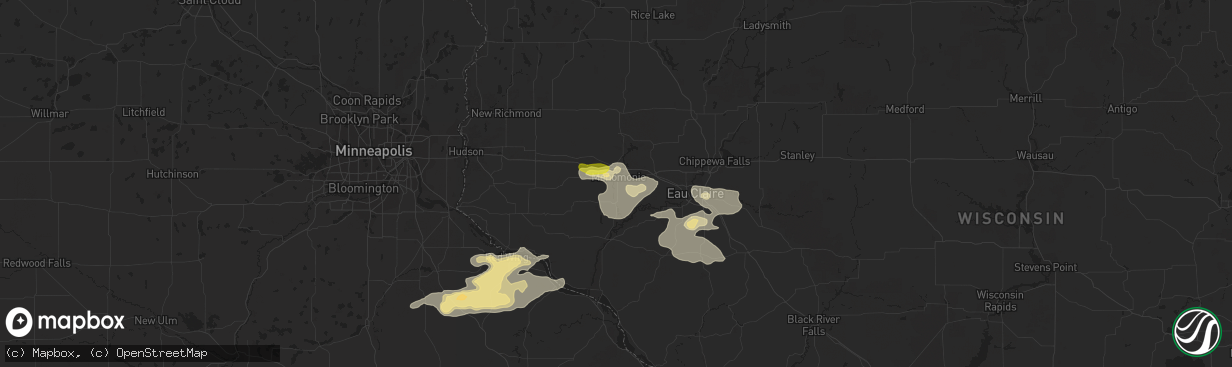 Hail map in Menomonie, WI on June 10, 2016