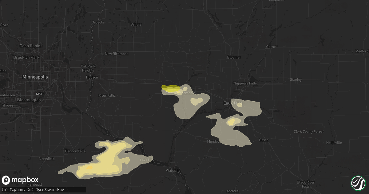 Hail map in Menomonie, WI on June 10, 2016