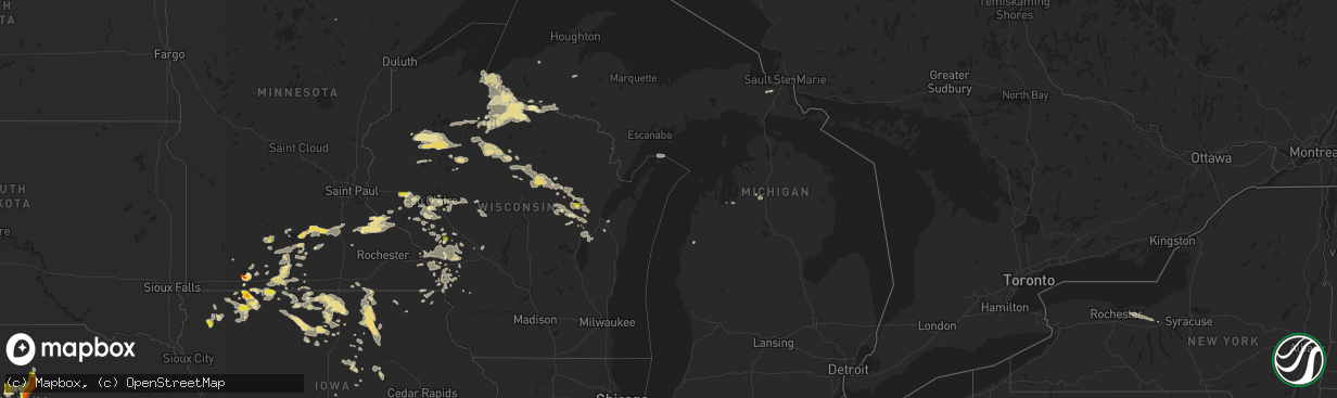 Hail map in Michigan on June 10, 2016