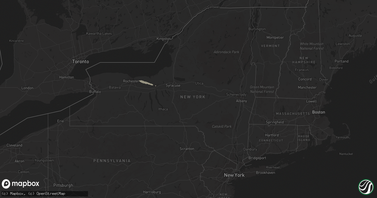 Hail map in New York on June 10, 2016