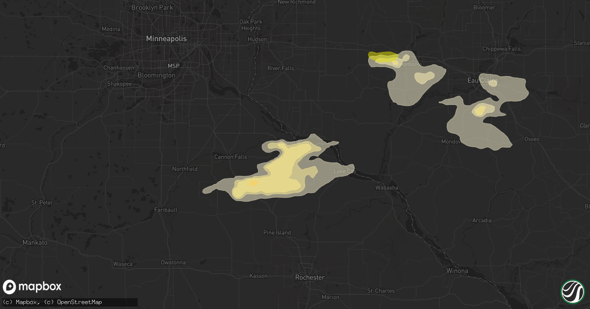 Hail map in Red Wing, MN on June 10, 2016