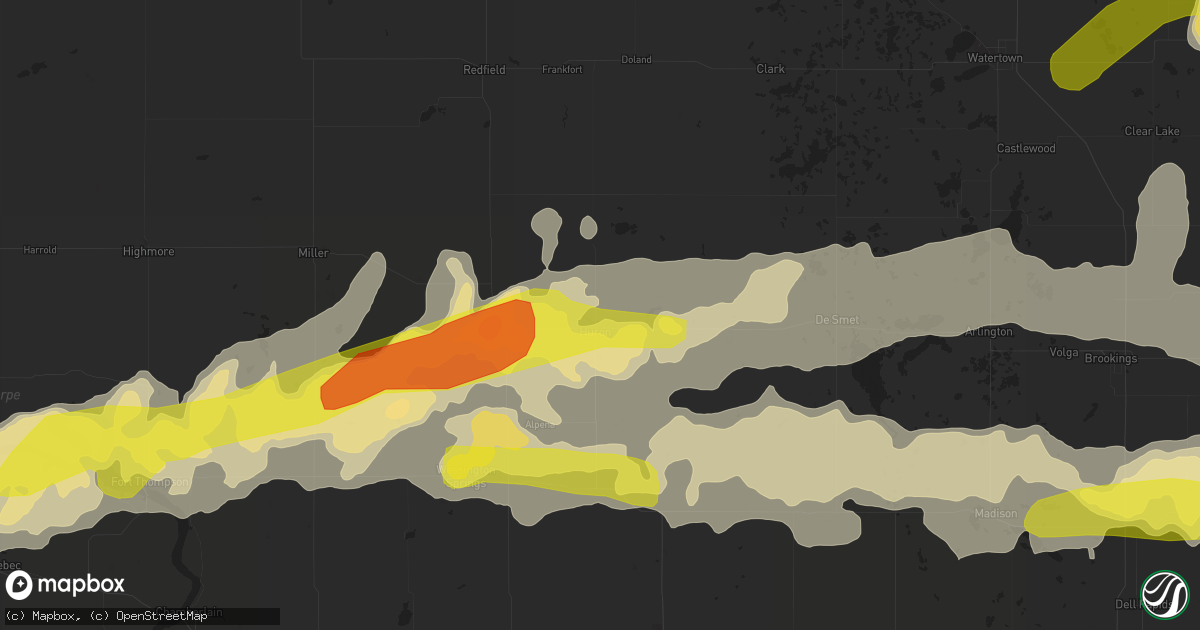 Hail map in Huron, SD on June 10, 2017