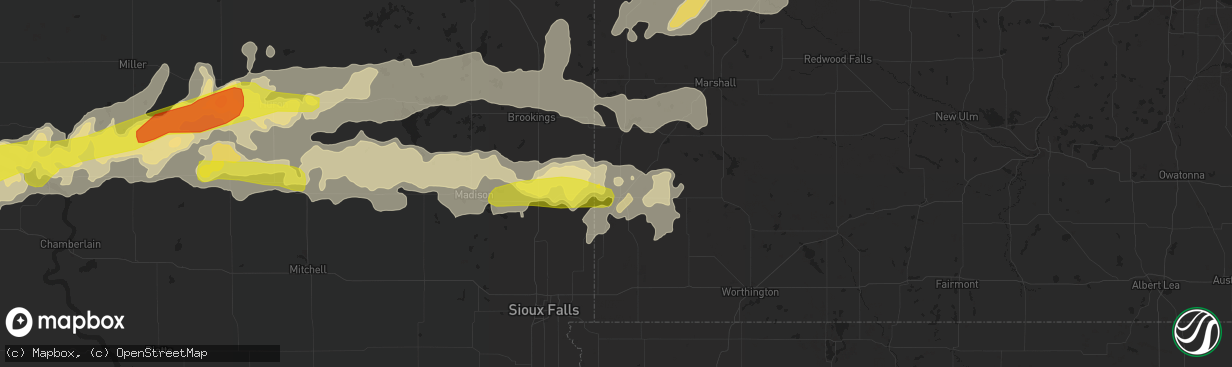 Hail map in Pipestone, MN on June 10, 2017