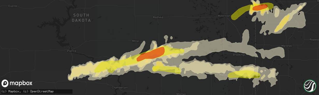 Hail map in Wolsey, SD on June 10, 2017