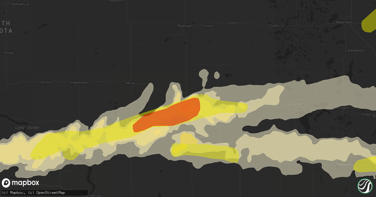 Hail map in Wolsey, SD on June 10, 2017