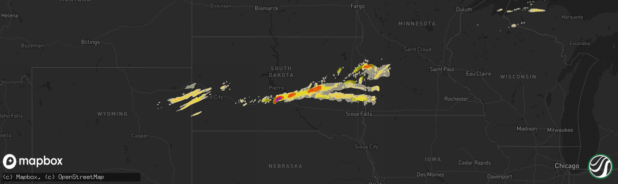 Hail map on June 10, 2017