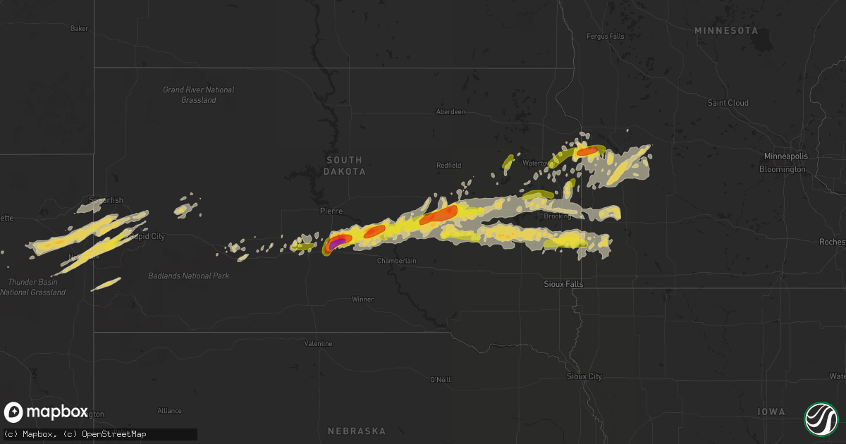 Hail map on June 10, 2017