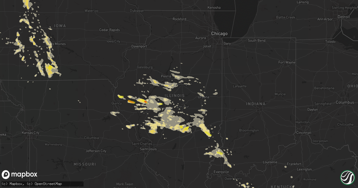 Hail map in Illinois on June 10, 2018